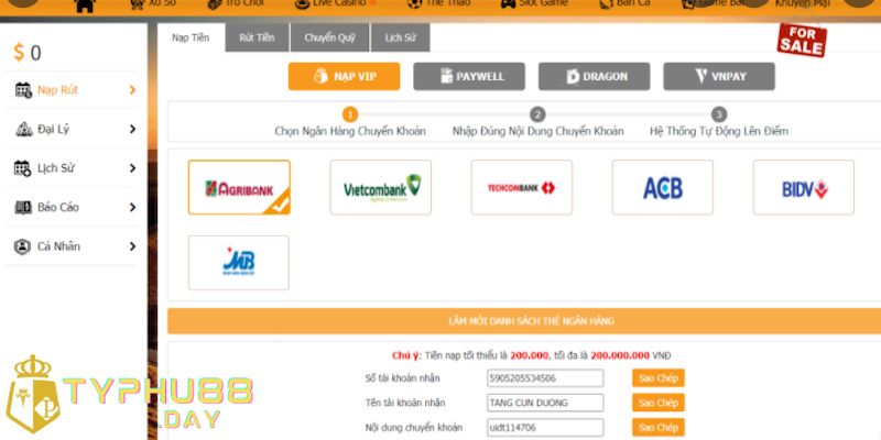 Nạp Tiền Typhu88 Chỉ Với 4 Bước Cho Người Mới 3 Lưu ý mà bạn cần biết để có thể nạp tiền vào nhà cái Typhu88 thành công